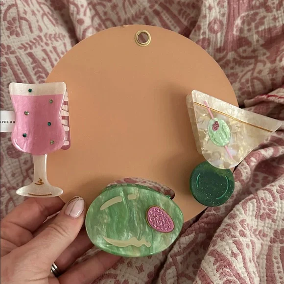 Anthropologie Frasier Sterling set of 3 hair clips - Picture 2 of 2